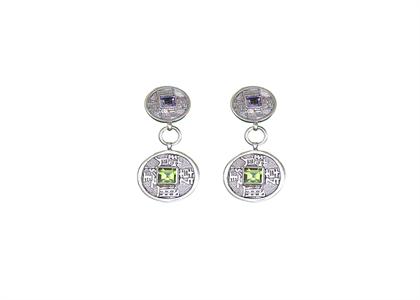 Rhodium Plated | Gemstone Earrings